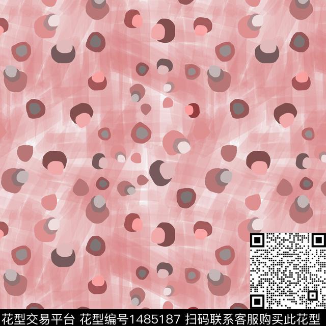 几何手绘圆圈与波点数码印花华亿平台下载（图片编号: 1485187） - 瓦栏（Walan）