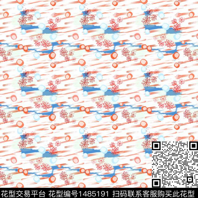 几何手绘小碎花数码印花华亿平台下载（图片编号: 1485191） - 瓦栏（Walan）