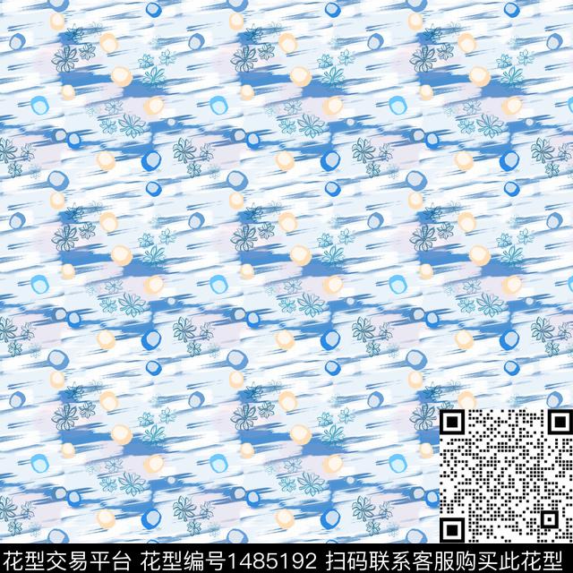 几何手绘小碎花数码印花华亿平台下载（图片编号: 1485192） - 瓦栏（Walan）