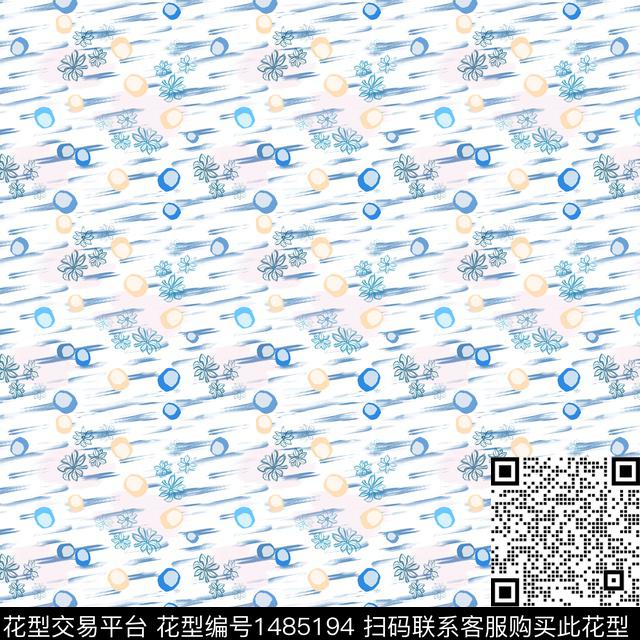 几何手绘小碎花数码印花华亿平台下载（图片编号: 1485194） - 瓦栏（Walan）