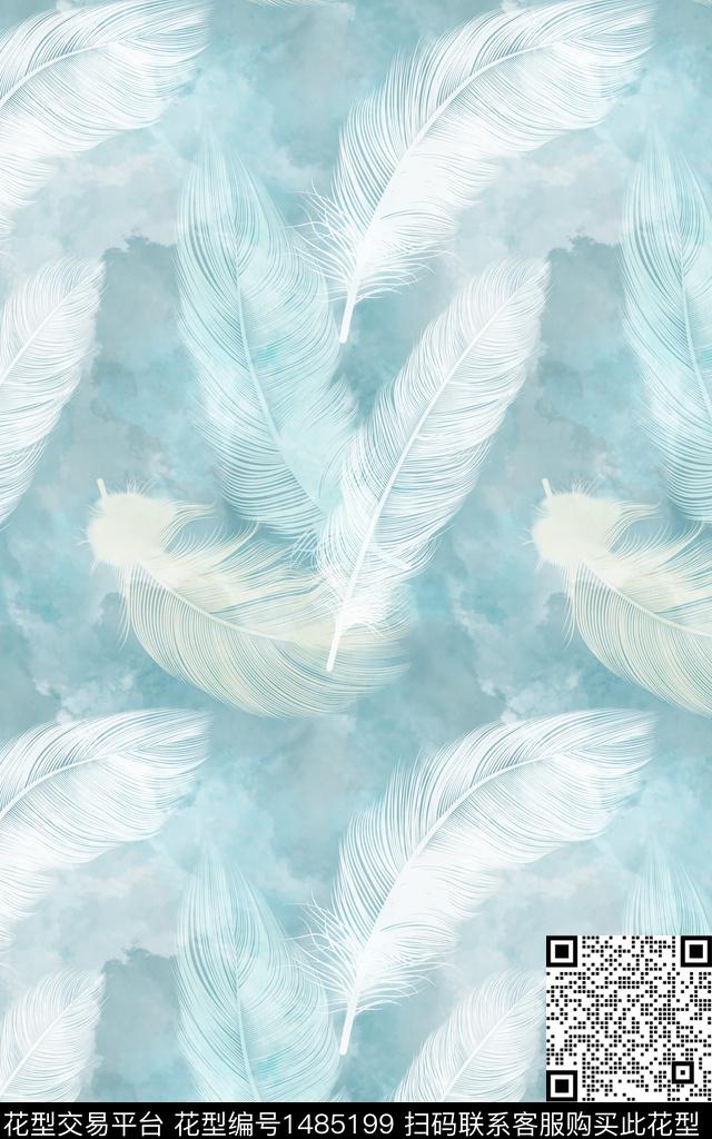 写意丝巾定位花肌理数码印花华亿平台下载（图片编号: 1485199） - 瓦栏（Walan）