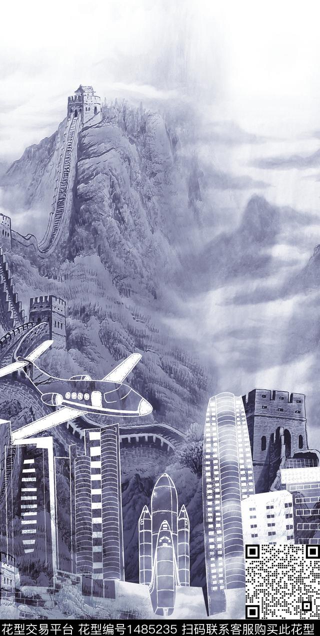 渐变羽绒服雪山数码印花华亿平台下载（图片编号: 1485235） - 瓦栏（Walan）