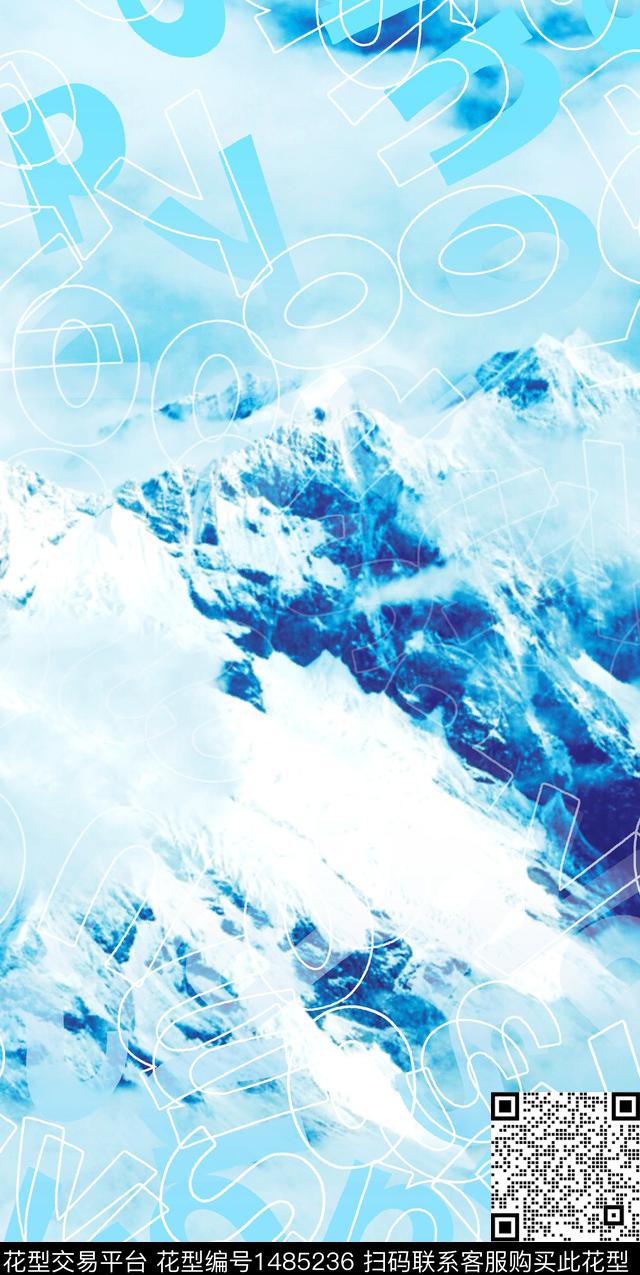 渐变雪山审数码印花华亿平台下载（图片编号: 1485236） - 瓦栏（Walan）