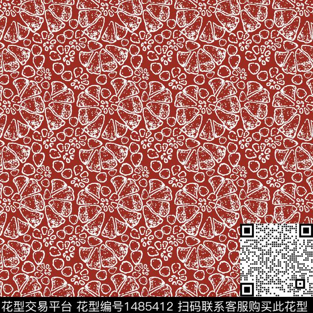 花卉手绘小碎花传统印花华亿平台下载（图片编号: 1485412） - 瓦栏（Walan）