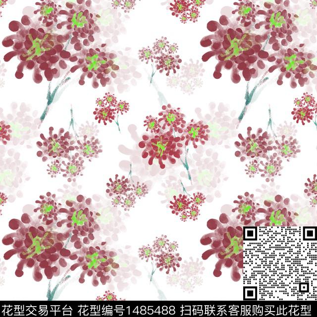 花卉手绘小碎花数码印花华亿平台下载（图片编号: 1485488） - 瓦栏（Walan）