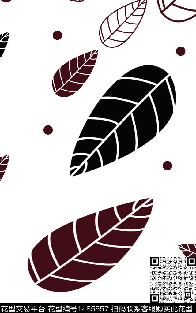 绿植树叶传统印花华亿平台下载（图片编号: 1485557） - 瓦栏（Walan）