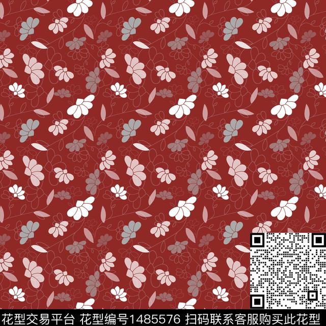 民族风花卉小碎花传统印花华亿平台下载（图片编号: 1485576） - 瓦栏（Walan）