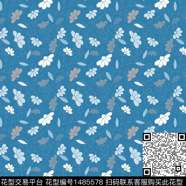 民族风花卉小碎花传统印花华亿平台下载（图片编号: 1485578） - 瓦栏（Walan）