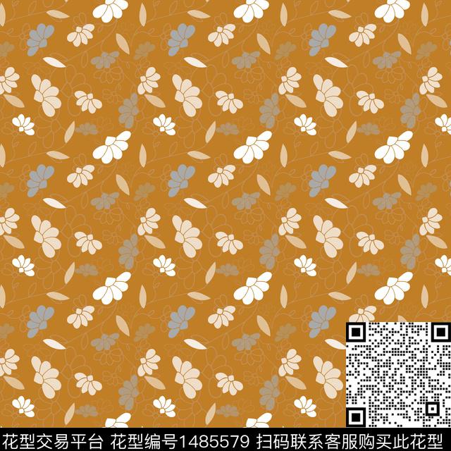 民族风花卉小碎花传统印花华亿平台下载（图片编号: 1485579） - 瓦栏（Walan）