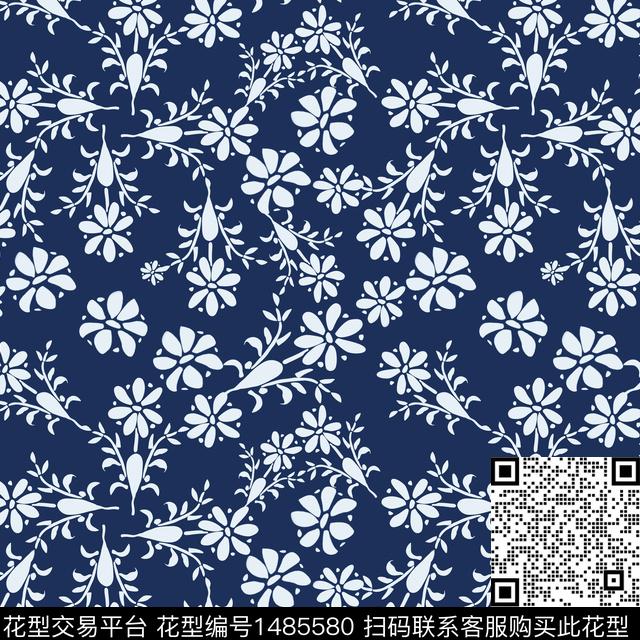 民族风花卉小碎花传统印花华亿平台下载（图片编号: 1485580） - 瓦栏（Walan）