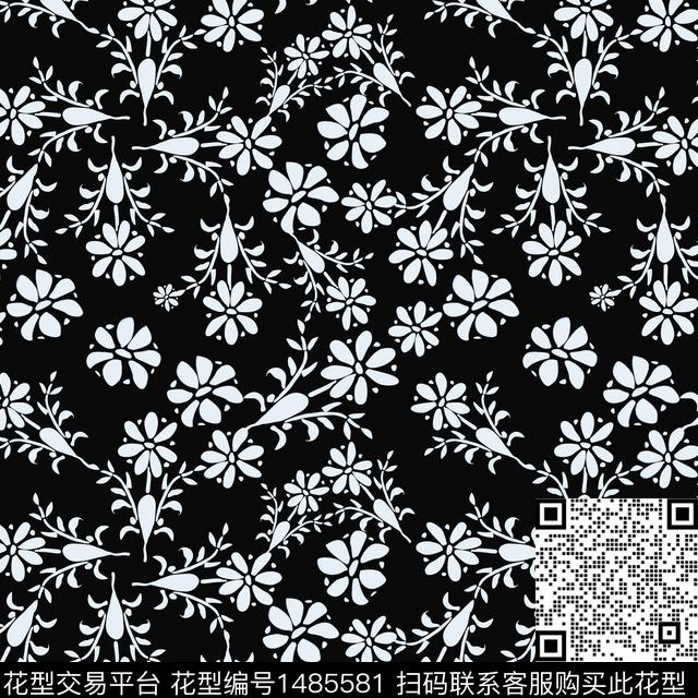民族风花卉小碎花传统印花华亿平台下载（图片编号: 1485581） - 瓦栏（Walan）
