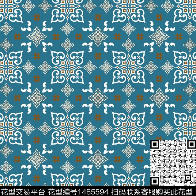 菱形传统花纹民族风图案传统印花华亿平台下载（图片编号: 1485594） - 瓦栏（Walan）