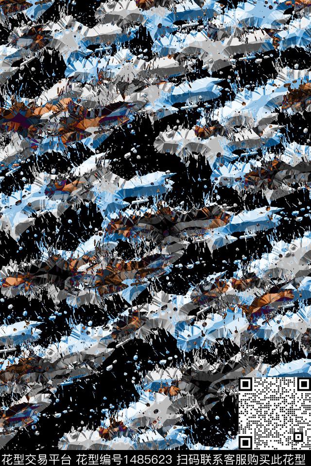 抽象男装家居服户外数码印花华亿平台下载（图片编号: 1485623） - 瓦栏（Walan）
