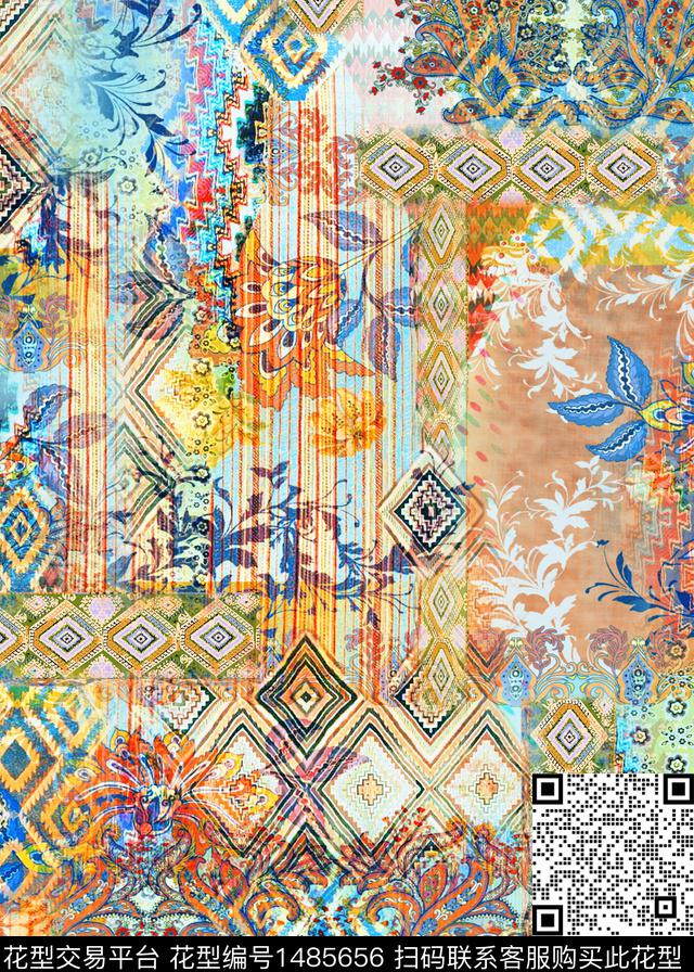 民族花卉数码华亿平台女装数码印花华亿平台下载（图片编号: 1485656） - 瓦栏（Walan）
