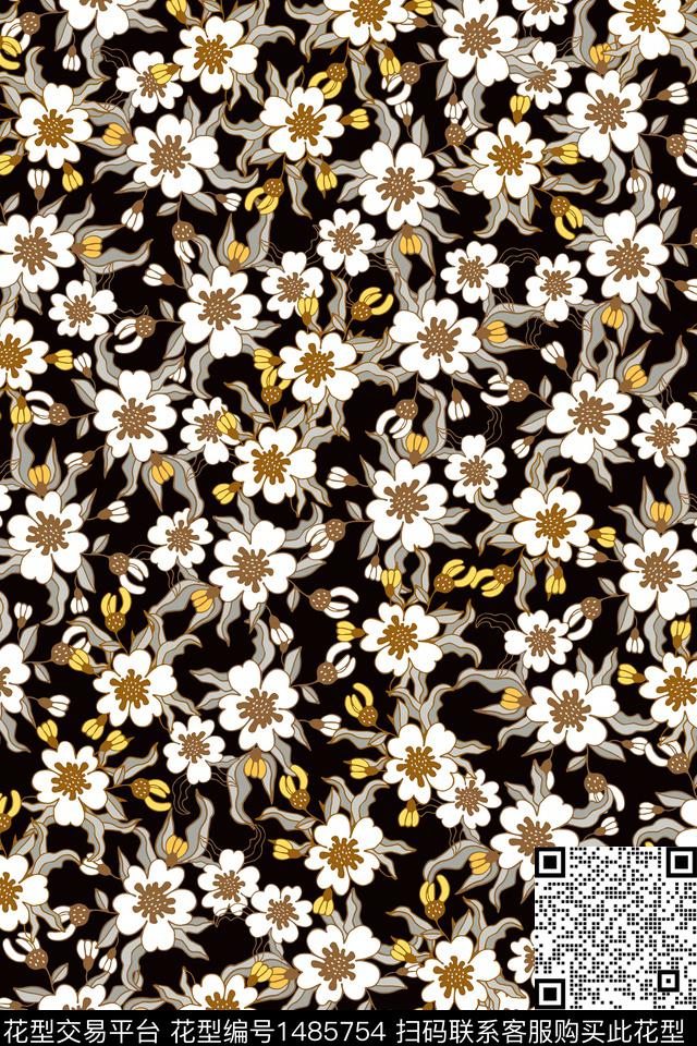 女装大牌风小碎花数码印花华亿平台下载（图片编号: 1485754） - 瓦栏（Walan）