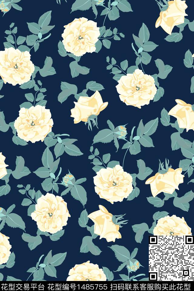 女装大牌风小碎花数码印花华亿平台下载（图片编号: 1485755） - 瓦栏（Walan）