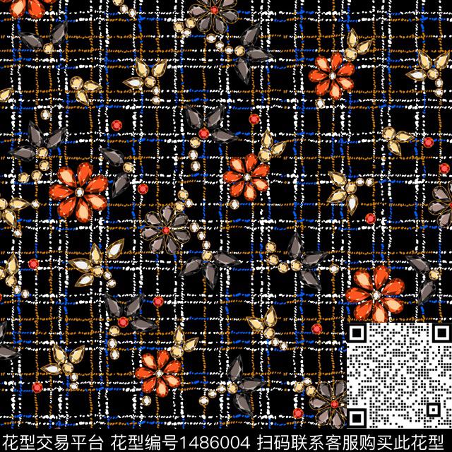 几何格子春夏华亿平台数码印花华亿平台下载（图片编号: 1486004） - 瓦栏（Walan）