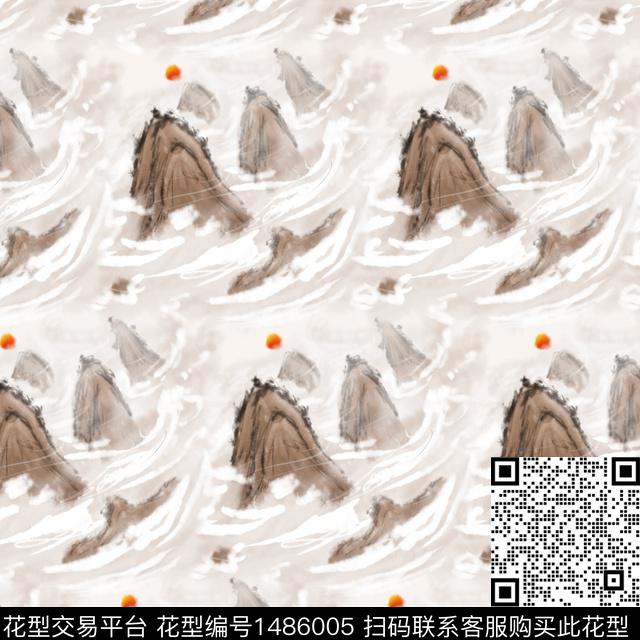 香云纱国画审数码印花华亿平台下载（图片编号: 1486005） - 瓦栏（Walan）