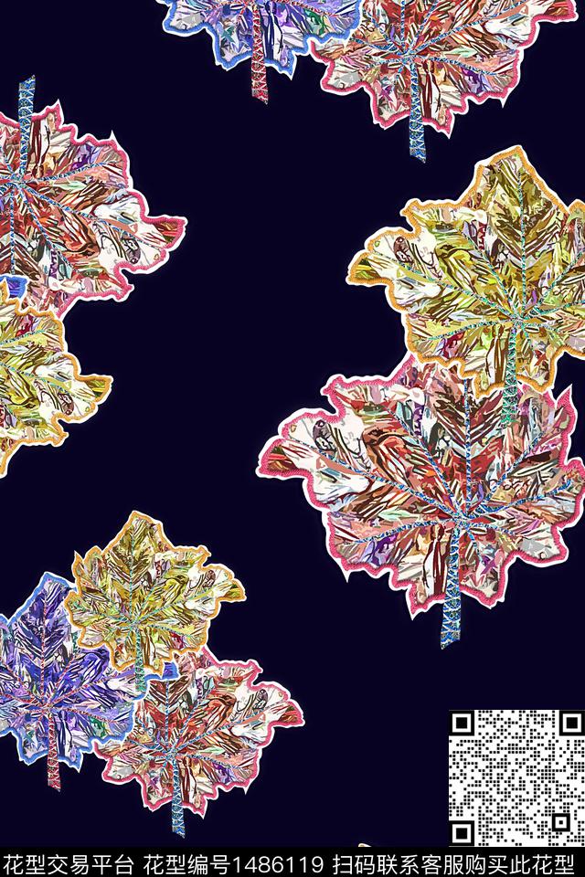 中老年秋冬装植物民族风花纹数码印花华亿平台下载（图片编号: 1486119） - 瓦栏（Walan）