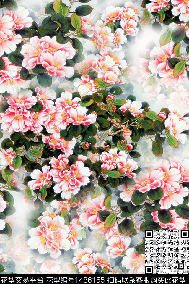 绿植树叶连衣裙民族风数码印花华亿平台下载（图片编号: 1486155） - 瓦栏（Walan）