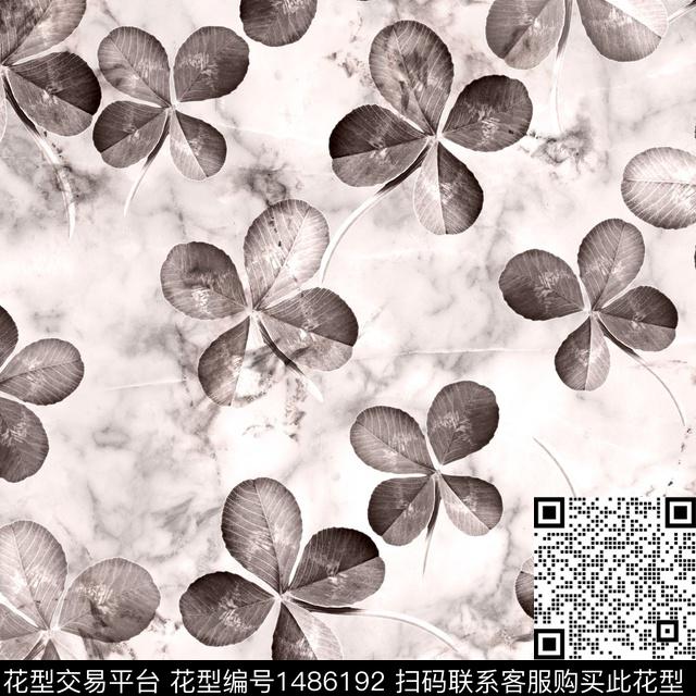 渐变单色手绘花卉数码印花华亿平台下载（图片编号: 1486192） - 瓦栏（Walan）