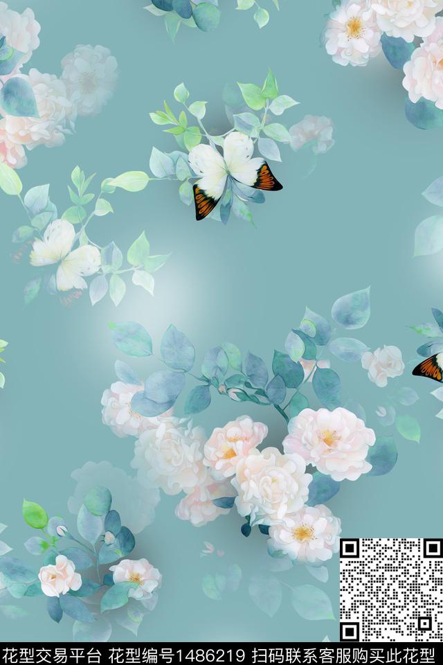 香水瓶小清新中国风数码印花华亿平台下载（图片编号: 1486219） - 瓦栏（Walan）