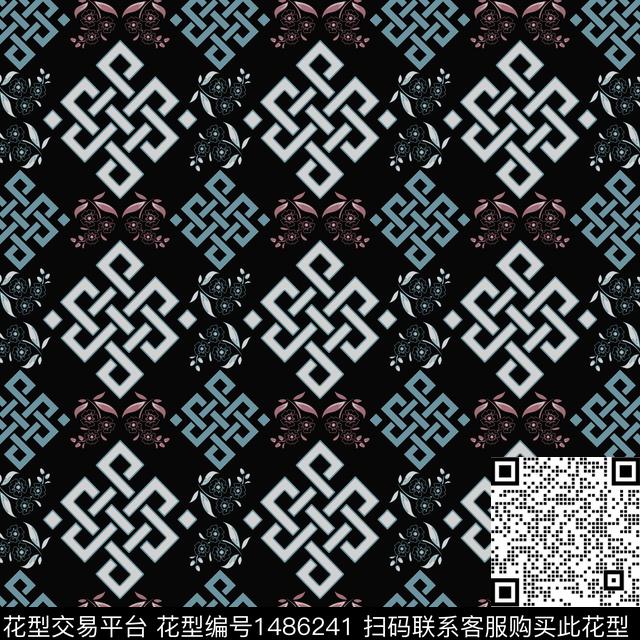 几何民族风传统花纹传统印花华亿平台下载（图片编号: 1486241） - 瓦栏（Walan）