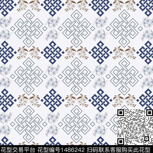 几何民族风传统花纹传统印花华亿平台下载（图片编号: 1486242） - 瓦栏（Walan）
