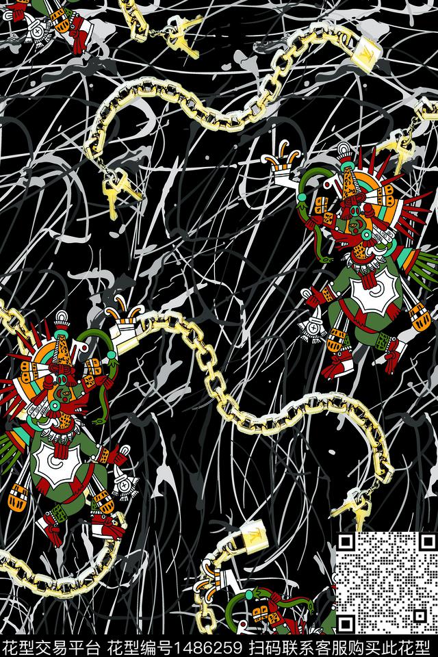 男装满版花动物头数码华亿平台数码印花华亿平台下载（图片编号: 1486259） - 瓦栏（Walan）