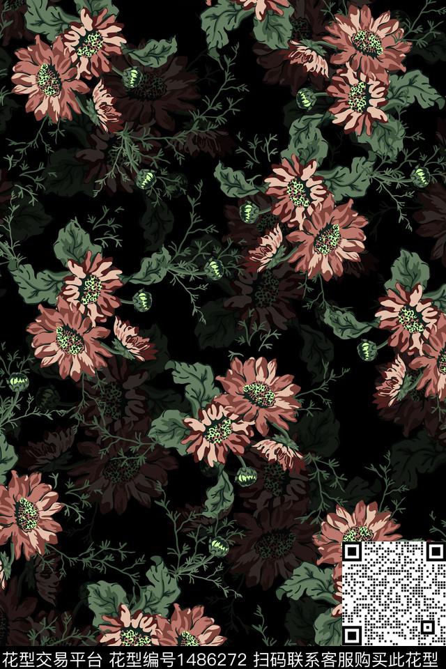 绿植树叶扎染华亿平台民族风数码印花华亿平台下载（图片编号: 1486272） - 瓦栏（Walan）