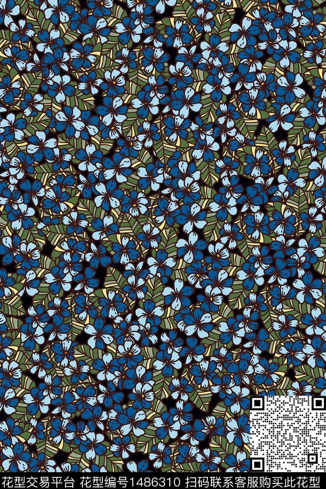 女装大牌风小碎花数码印花华亿平台下载（图片编号: 1486310） - 瓦栏（Walan）