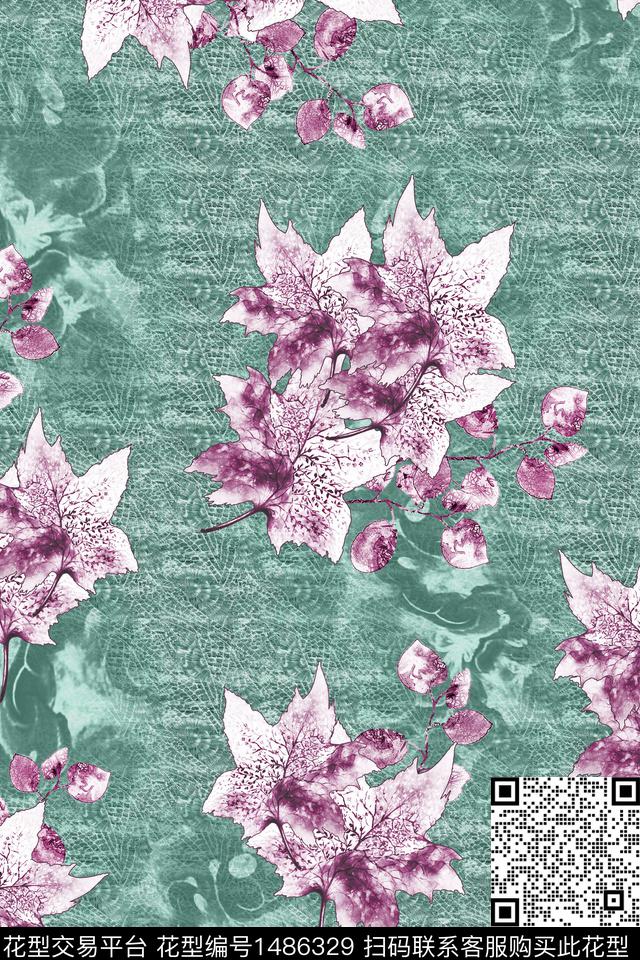 中老年秋冬装植物素色肌理底纹数码印花华亿平台下载（图片编号: 1486329） - 瓦栏（Walan）