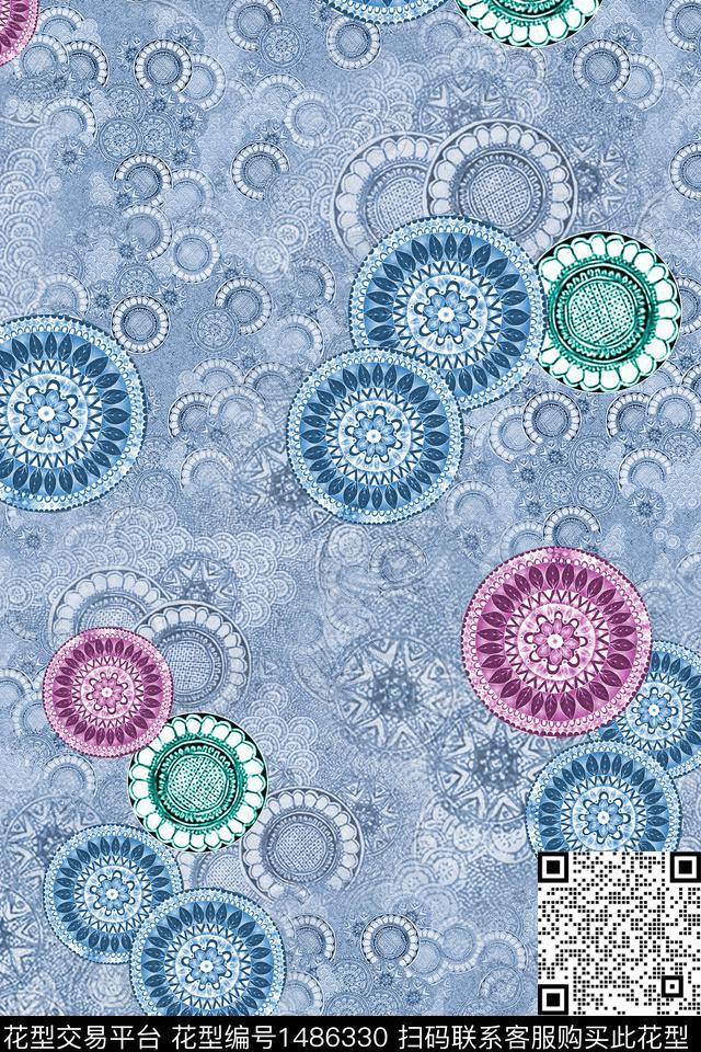 中老年秋冬装植物素色肌理底纹数码印花华亿平台下载（图片编号: 1486330） - 瓦栏（Walan）