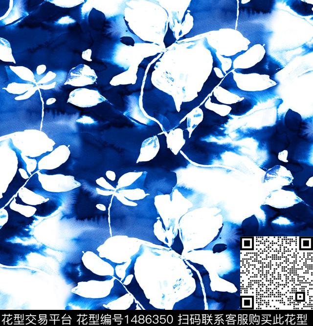 扎染华亿平台蓝印花PIAZZASEMPIONE数码印花华亿平台下载（图片编号: 1486350） - 瓦栏（Walan）