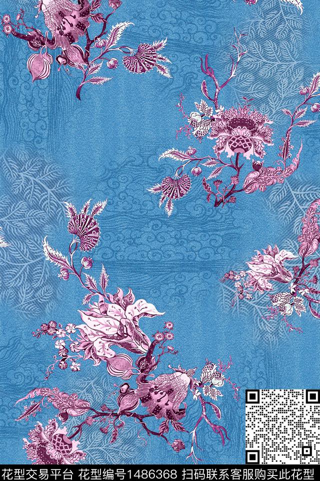 民族风抽象肌理花纹中老年秋冬装数码印花华亿平台下载（图片编号: 1486368） - 瓦栏（Walan）