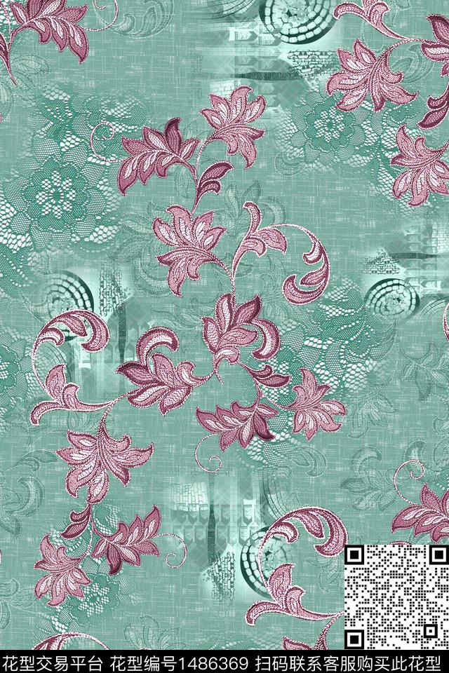 民族风抽象肌理花纹中老年秋冬装数码印花华亿平台下载（图片编号: 1486369） - 瓦栏（Walan）