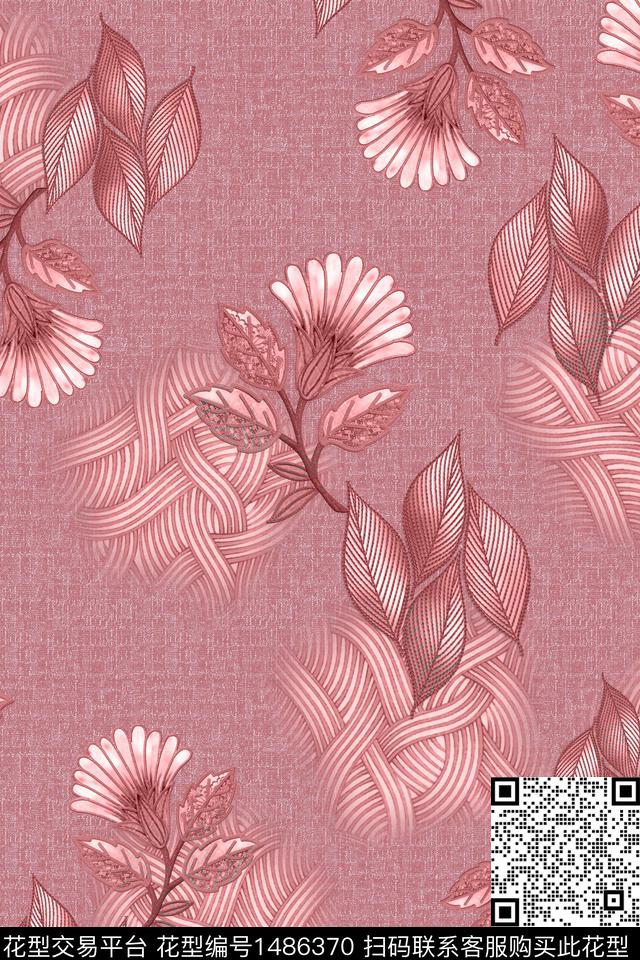 民族风抽象肌理花纹中老年秋冬装数码印花华亿平台下载（图片编号: 1486370） - 瓦栏（Walan）