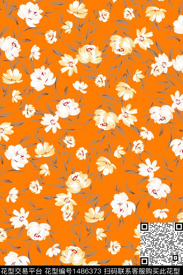 女装大牌风小碎花数码印花华亿平台下载（图片编号: 1486373） - 瓦栏（Walan）