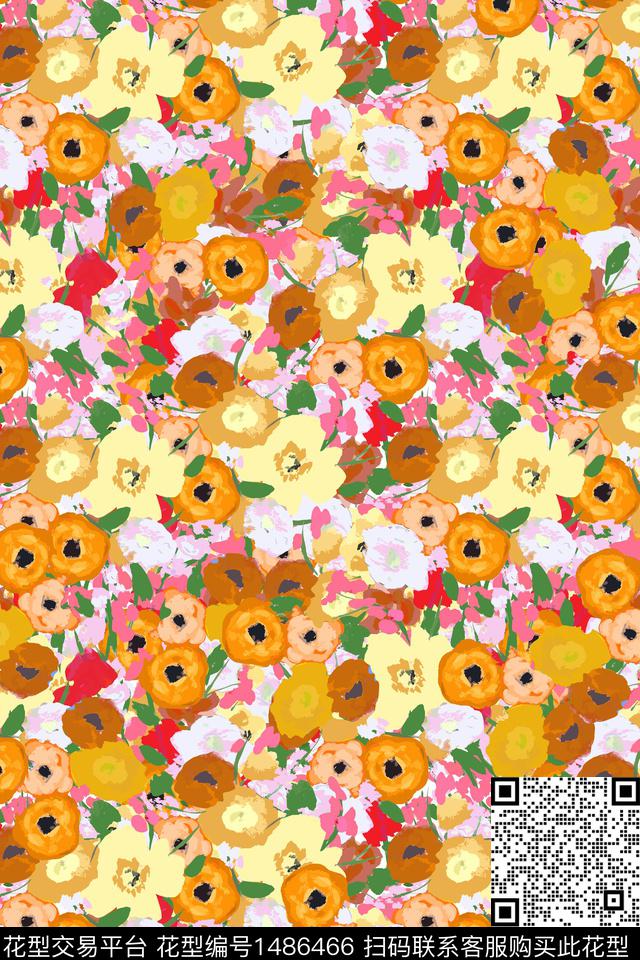 水彩绿植树叶雪纺数码印花华亿平台下载（图片编号: 1486466） - 瓦栏（Walan）