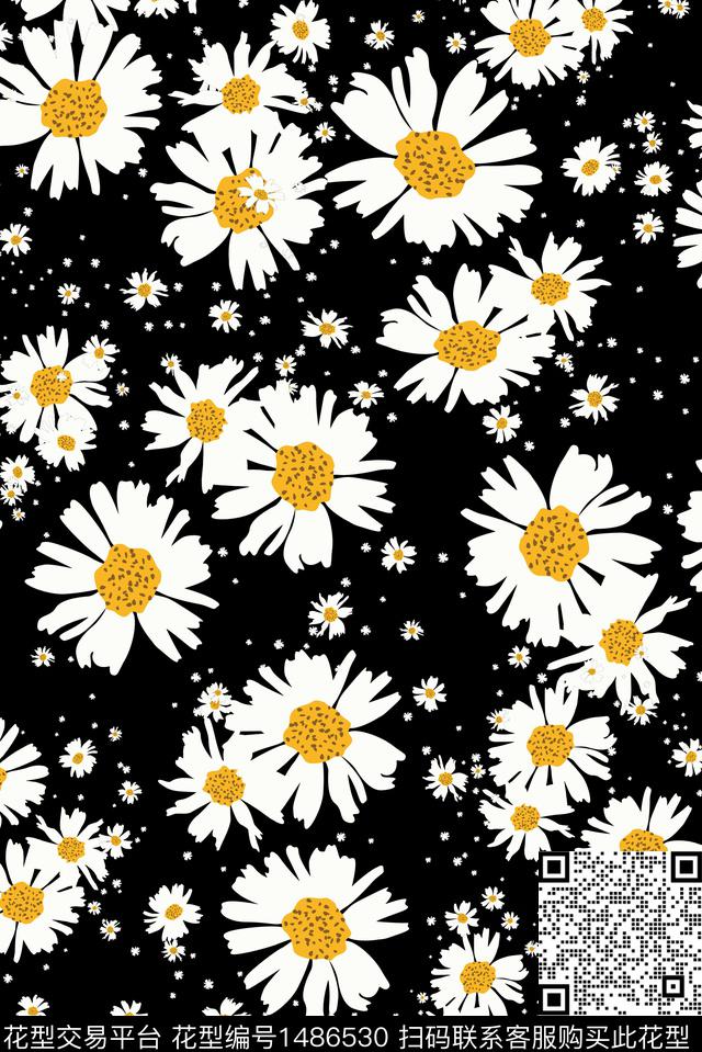 清爽底花卉可爱小碎花数码印花华亿平台下载（图片编号: 1486530） - 瓦栏（Walan）