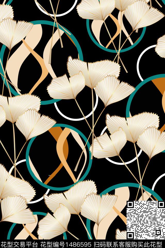 几何女装花卉数码印花华亿平台下载（图片编号: 1486595） - 瓦栏（Walan）