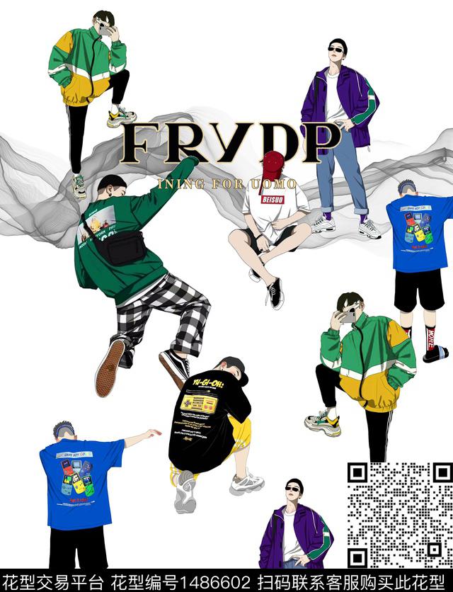 简欧潮牌大牌男装数码印花华亿平台下载（图片编号: 1486602） - 瓦栏（Walan）