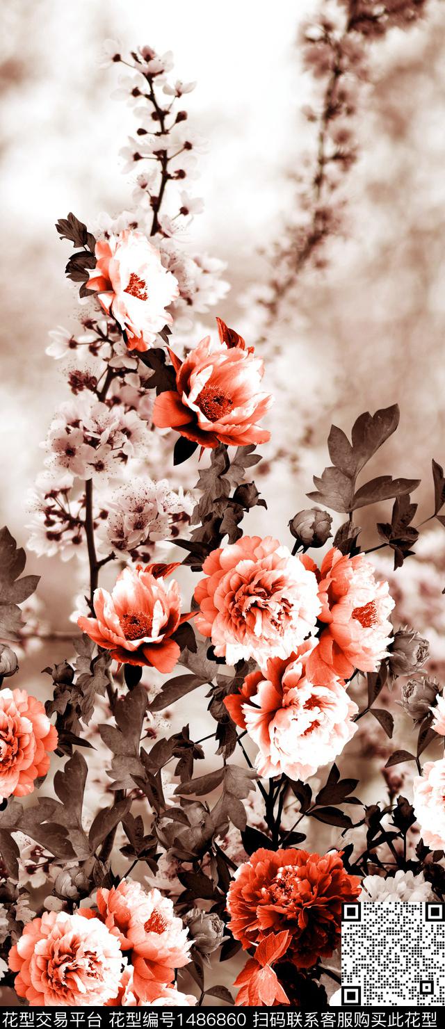 渐变香云纱旗袍数码印花华亿平台下载（图片编号: 1486860） - 瓦栏（Walan）