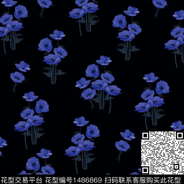 绿植树叶花卉抽象数码印花华亿平台下载（图片编号: 1486869） - 瓦栏（Walan）