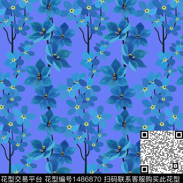 绿植树叶花卉大牌风数码印花华亿平台下载（图片编号: 1486870） - 瓦栏（Walan）