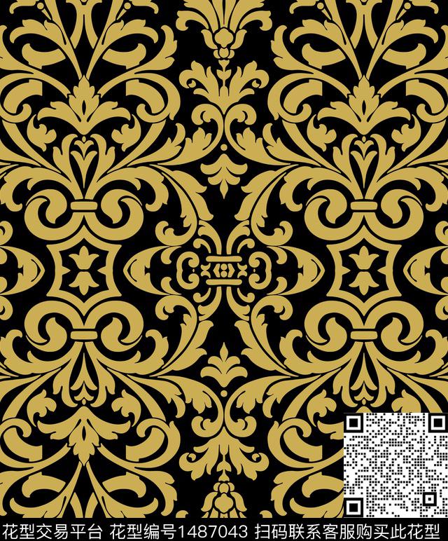 绿植树叶彩底花卉民族风数码印花华亿平台下载（图片编号: 1487043） - 瓦栏（Walan）