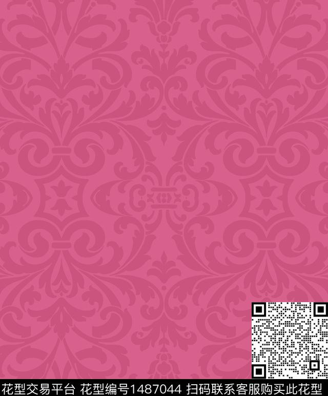 绿植树叶彩底花卉民族风数码印花华亿平台下载（图片编号: 1487044） - 瓦栏（Walan）