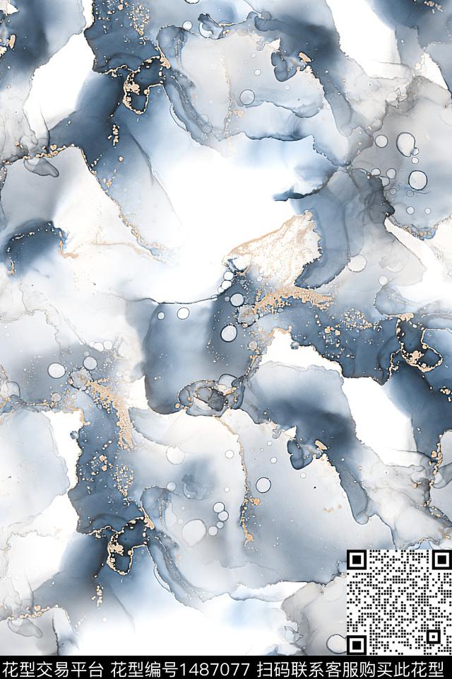 抽象小清新真丝数码印花华亿平台下载（图片编号: 1487077） - 瓦栏（Walan）