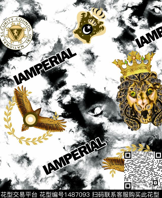 数码华亿平台动物头男装满版花数码印花华亿平台下载（图片编号: 1487093） - 瓦栏（Walan）