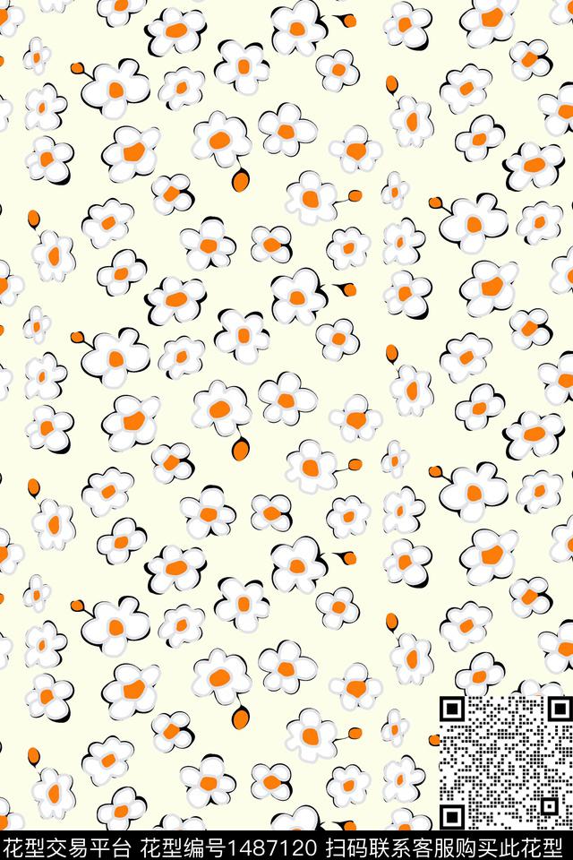 花卉大牌风小碎花数码印花华亿平台下载（图片编号: 1487120） - 瓦栏（Walan）